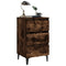 vidaXL Bed Cabinet with Metal Legs Smoked Oak 40x35x69 cm
