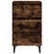 vidaXL Bed Cabinet with Metal Legs Smoked Oak 40x35x69 cm