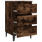 vidaXL Bed Cabinet with Metal Legs Smoked Oak 40x35x69 cm