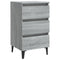 vidaXL Bed Cabinet with Metal Legs Grey Sonoma 40x35x69 cm