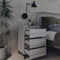 vidaXL Bed Cabinet with Metal Legs Grey Sonoma 40x35x69 cm