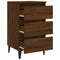 vidaXL Bed Cabinet with Metal Legs Brown Oak 40x35x69 cm