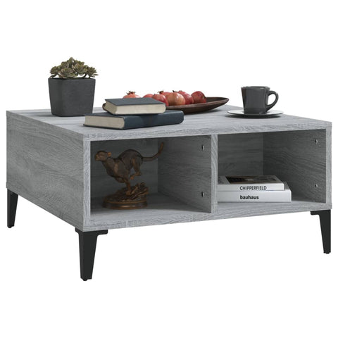 vidaXL Coffee Table Grey Sonoma 60x60x30 cm Engineered Wood