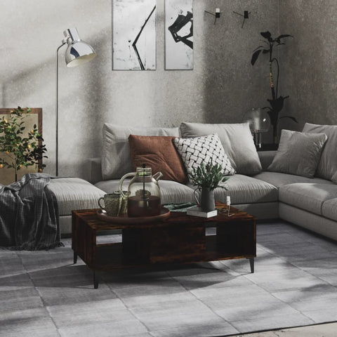 vidaXL Coffee Table Smoked Oak 103.5x60x35 cm Engineered Wood