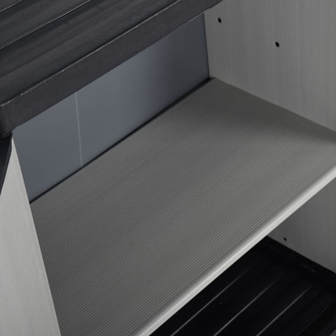 vidaXL Garden Storage Cabinet with 1 Shelf Grey and Black 68x40x85 cm