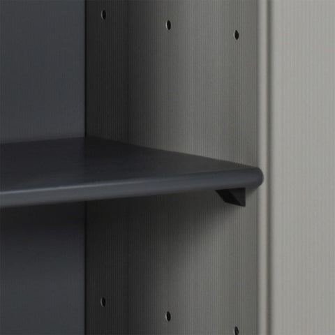 vidaXL Garden Storage Cabinet with 1 Shelf Grey and Black 35x40x85 cm