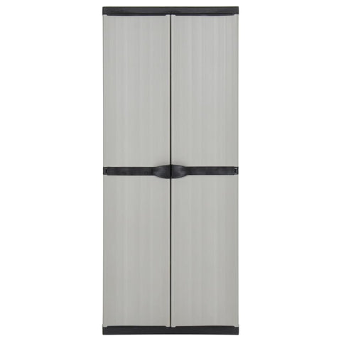 vidaXL Garden Storage Cabinet with 3 Shelves Grey&Black 68x40x168 cm
