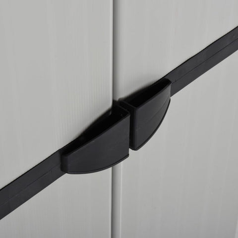 vidaXL Garden Storage Cabinet with 3 Shelves Grey&Black 68x40x168 cm