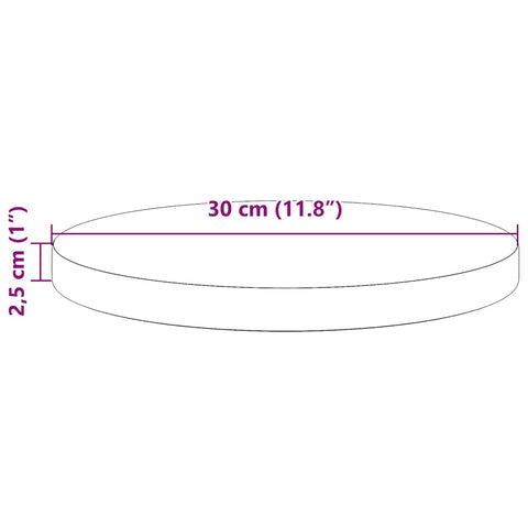 vidaXL Table Top Ø30x2.5 cm Solid Wood Pine