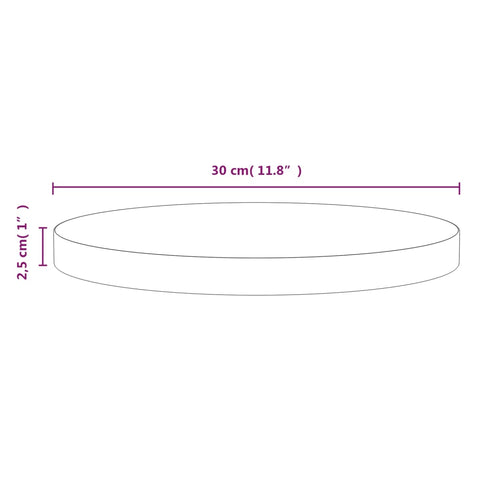 vidaXL Table Top White Ø30x2.5 cm Solid Wood Pine