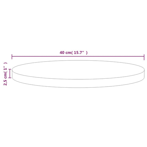 vidaXL Table Top White Ø40x2.5 cm Solid Wood Pine