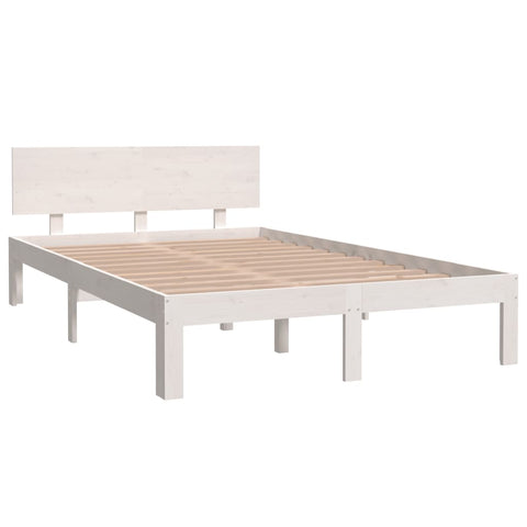vidaXL Bed Frame without Mattress White Solid Wood Pine 120x200cm