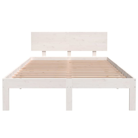 vidaXL Bed Frame without Mattress White Solid Wood Pine 120x200cm