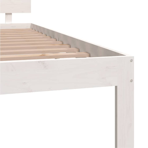 vidaXL Bed Frame without Mattress White Solid Wood Pine 120x200cm