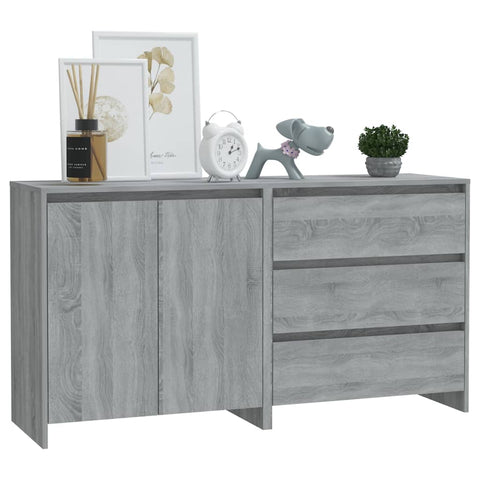 vidaXL 2 Piece Sideboard Grey Sonoma Engineered Wood