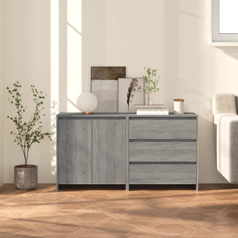 vidaXL 2 Piece Sideboard Grey Sonoma Engineered Wood