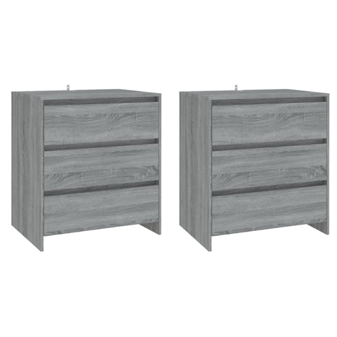 vidaXL 3 Piece Sideboard Grey Sonoma Engineered Wood