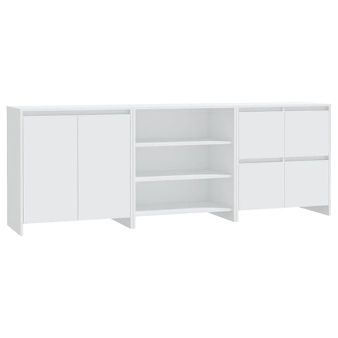 vidaXL 3 Piece Sideboard White Engineered Wood
