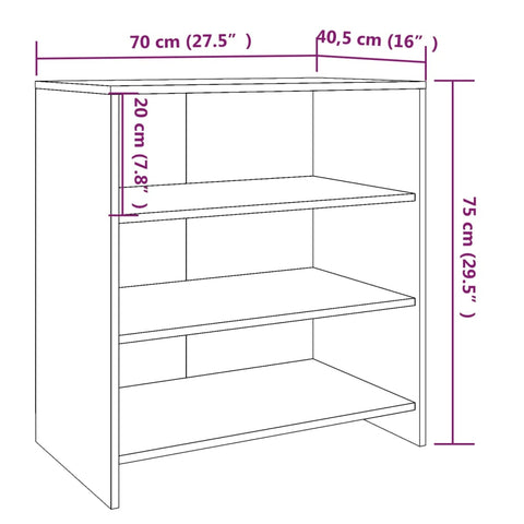 vidaXL 3 Piece Sideboard White Engineered Wood