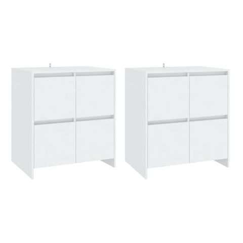 vidaXL Sideboards 2 pcs White 70x41x75 cm Engineered Wood