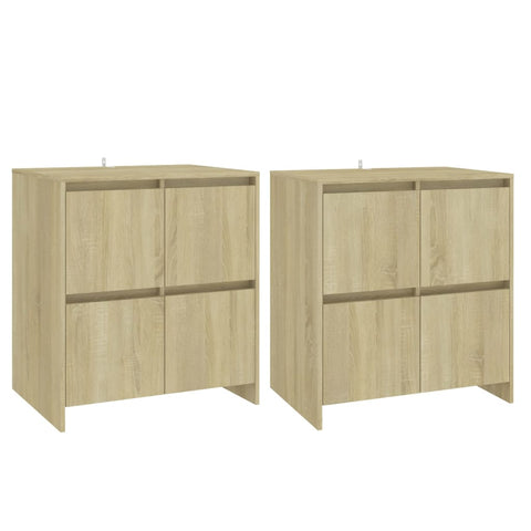 vidaXL Sideboards 2 pcs Sonoma Oak 70x41x75 cm Engineered Wood