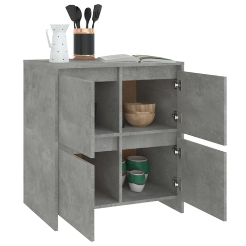 vidaXL Sideboards 2 pcs Concrete Grey 70x41x75 cm Engineered Wood