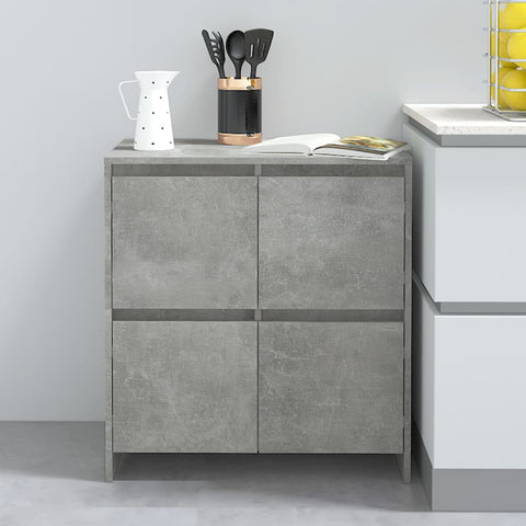 vidaXL Sideboards 2 pcs Concrete Grey 70x41x75 cm Engineered Wood