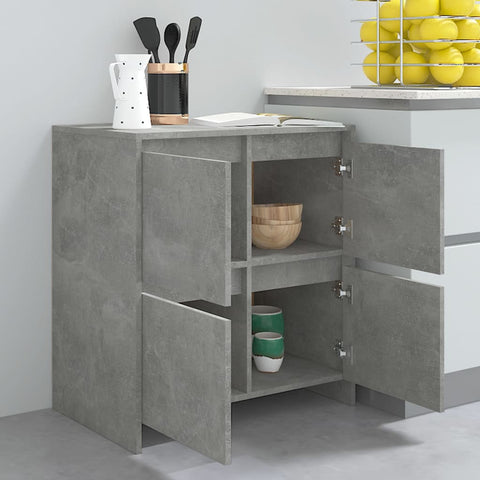 vidaXL Sideboards 2 pcs Concrete Grey 70x41x75 cm Engineered Wood