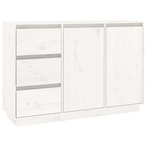 vidaXL Sideboard White 111x34x75 cm Solid Wood Pine
