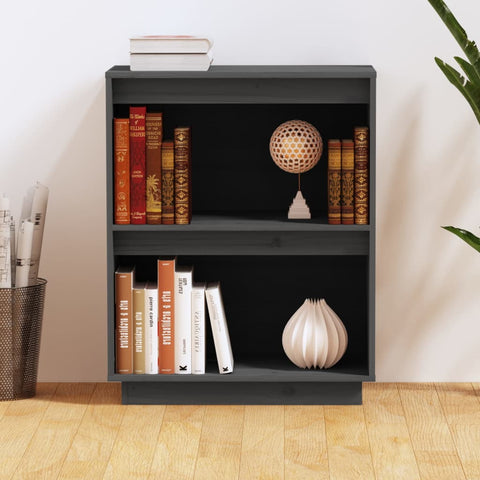 vidaXL Console Cabinet Grey 60x34x75 cm Solid Wood Pine
