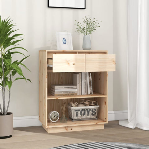 vidaXL Console Cabinet 60x34x75 cm Solid Wood Pine