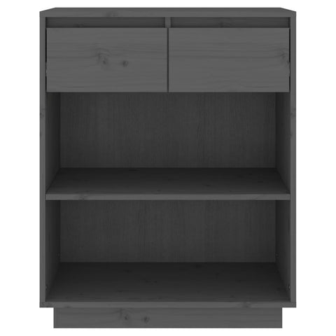vidaXL Console Cabinet Grey 60x34x75 cm Solid Wood Pine