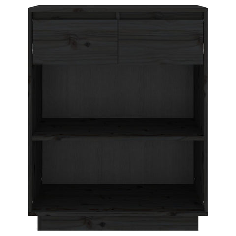 vidaXL Console Cabinet Black 60x34x75 cm Solid Wood Pine