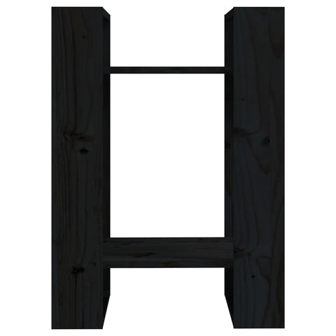 vidaXL Book Cabinet/Room Divider Black 41x35x57 cm Solid Wood Pine