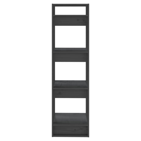 vidaXL Book Cabinet/Room Divider Grey 41x35x125 cm Solid Wood Pine