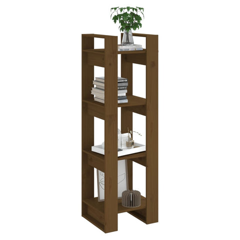 vidaXL Book Cabinet/Room Divider Honey Brown 41x35x125 cm Solid Wood