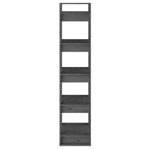 vidaXL Book Cabinet/Room Divider Grey 41x35x160 cm Solid Wood Pine