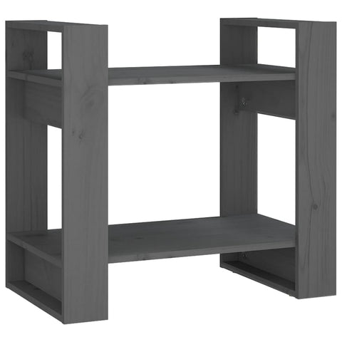 vidaXL Book Cabinet/Room Divider Grey 60x35x57 cm Solid Wood Pine