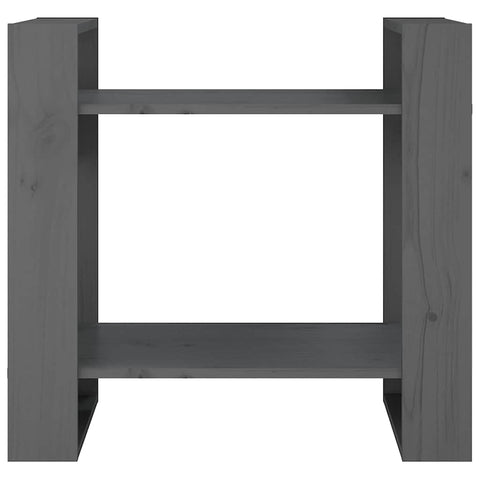 vidaXL Book Cabinet/Room Divider Grey 60x35x57 cm Solid Wood Pine