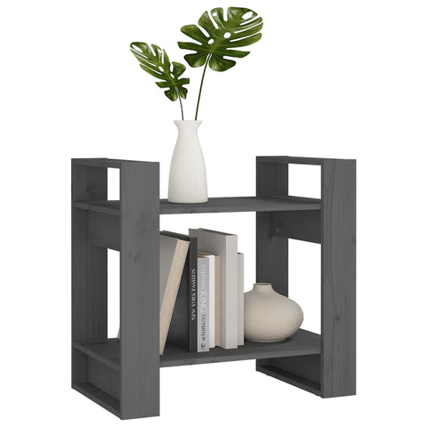vidaXL Book Cabinet/Room Divider Grey 60x35x57 cm Solid Wood Pine