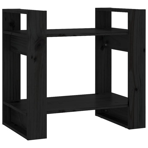 vidaXL Book Cabinet/Room Divider Black 60x35x57 cm Solid Wood Pine
