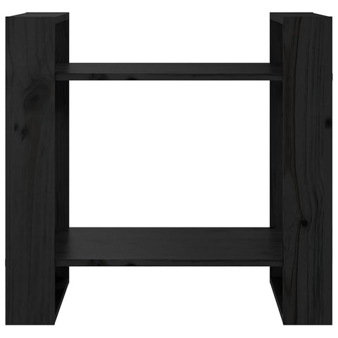 vidaXL Book Cabinet/Room Divider Black 60x35x57 cm Solid Wood Pine