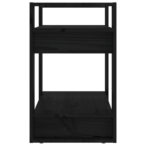 vidaXL Book Cabinet/Room Divider Black 60x35x57 cm Solid Wood Pine