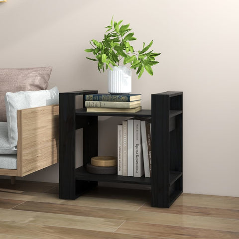 vidaXL Book Cabinet/Room Divider Black 60x35x57 cm Solid Wood Pine