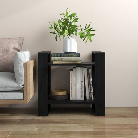 vidaXL Book Cabinet/Room Divider Black 60x35x57 cm Solid Wood Pine