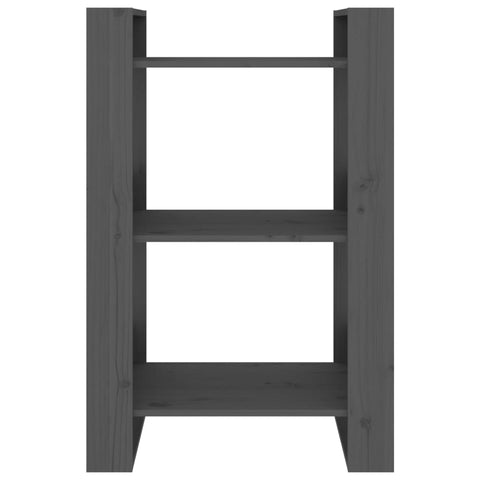 vidaXL Book Cabinet/Room Divider Grey 60x35x91 cm Solid Wood Pine