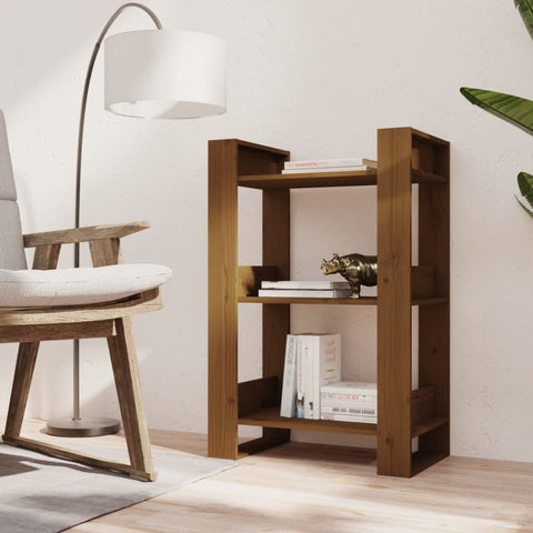 vidaXL Book Cabinet/Room Divider Honey Brown 60x35x91 cm Solid Wood