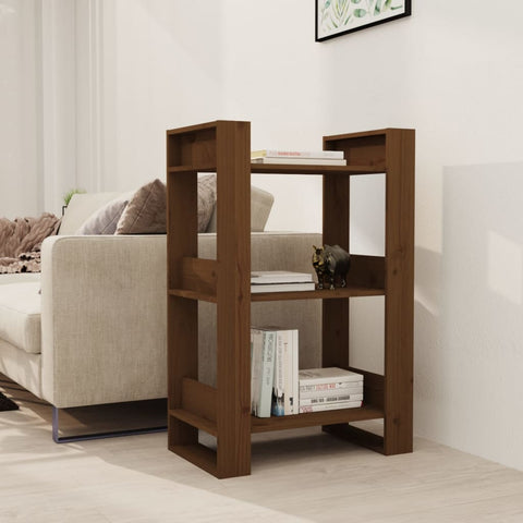 vidaXL Book Cabinet/Room Divider Honey Brown 60x35x91 cm Solid Wood