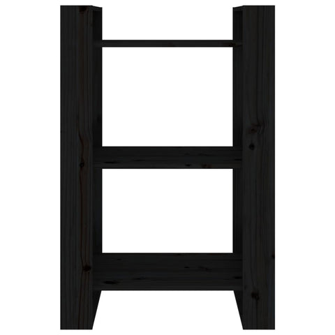 vidaXL Book Cabinet/Room Divider Black 60x35x91 cm Solid Wood Pine