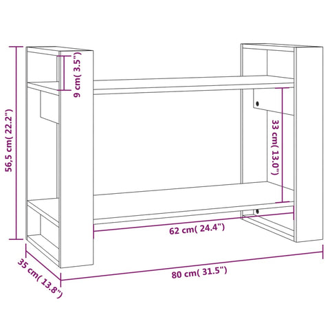 vidaXL Book Cabinet/Room Divider Honey Brown 80x35x56.5 cm Solid Wood